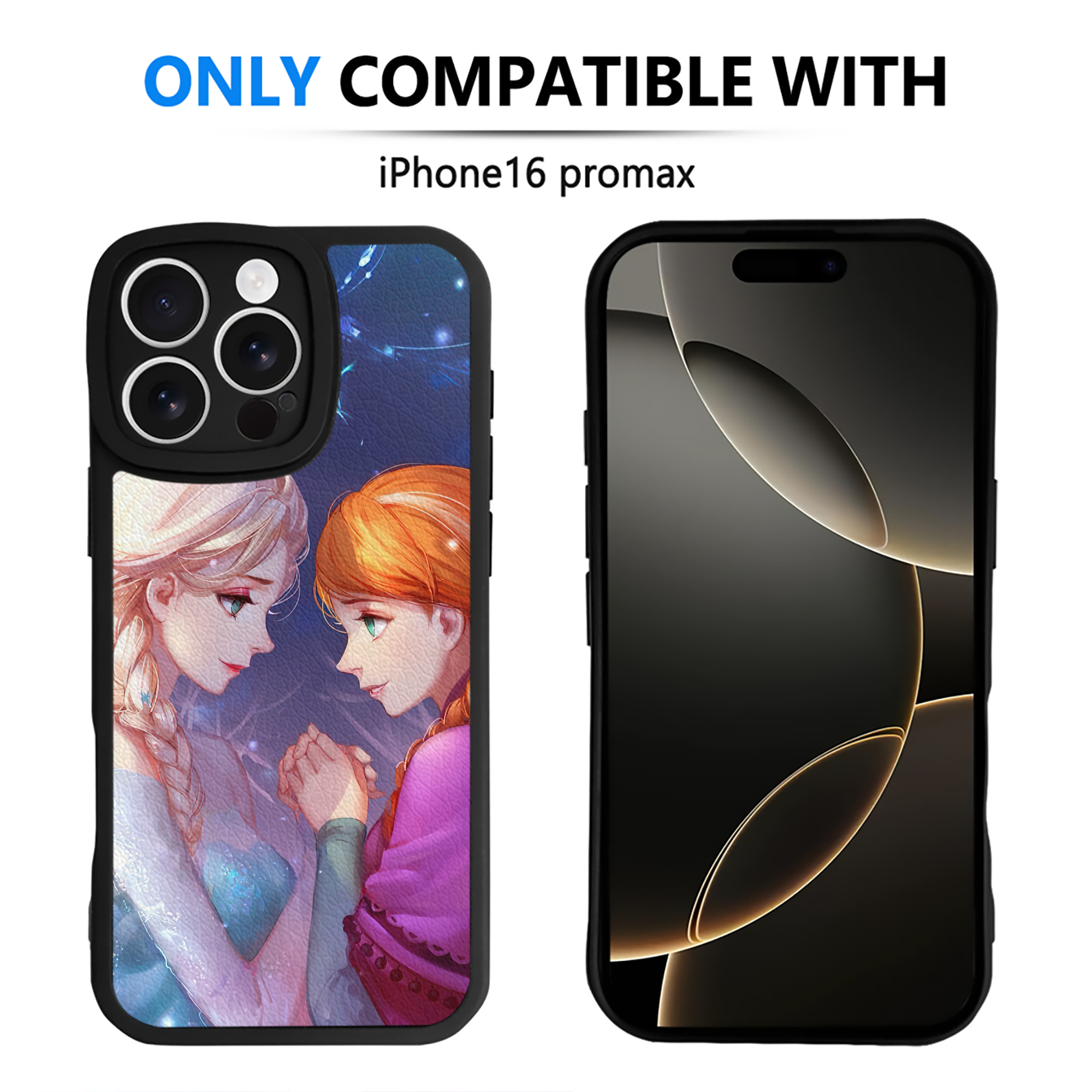 （画像用） アナと雪の女王 アンナ エルサ Frozen Anna Elsa 【iPhone 16シリーズ対応】シリコンスマホケース（レザー調） 材質：シリコン